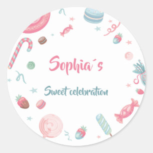Candyland Party Snoep Land Ronde Sticker