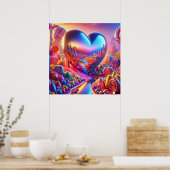 Candyland Pinball Heart Poster (Keuken)