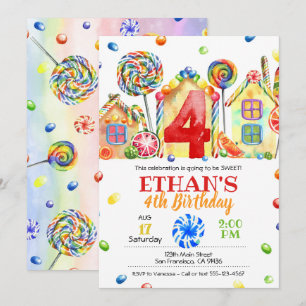 Candyland Snoep Uitnodiging tot het indienen van S