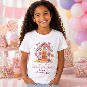 Candyland Sweet Celebration Kids Verjaardagsfeest T-shirt