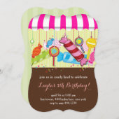 Candyland Sweet Shop Invitations Anniversaire (Devant / Derrière)