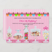 Candyland Sweet Shoppe Invitations d'anniversaire (Devant / Derrière)