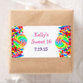 Candyland Thema Sweet 16 Custom Favor Label (Insitu)