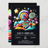 Candyland Whimsy Verjaardag Kaart (Voorkant / Achterkant)