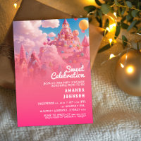 Candyland World Babyshower Uitnodiging