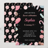 Candyland Zwart en Roze Kaart (Voorkant / Achterkant)