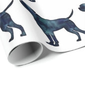 Cane Corso Black Waterverf Dog Silhouette Cadeaupapier (Rol Hoek)