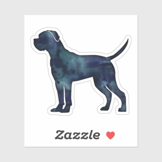 Cane Corso Black Waterverf Dog Silhouette Sticker (Vel)