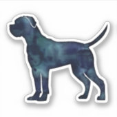 Cane Corso Black Waterverf Dog Silhouette Sticker (Voorkant)