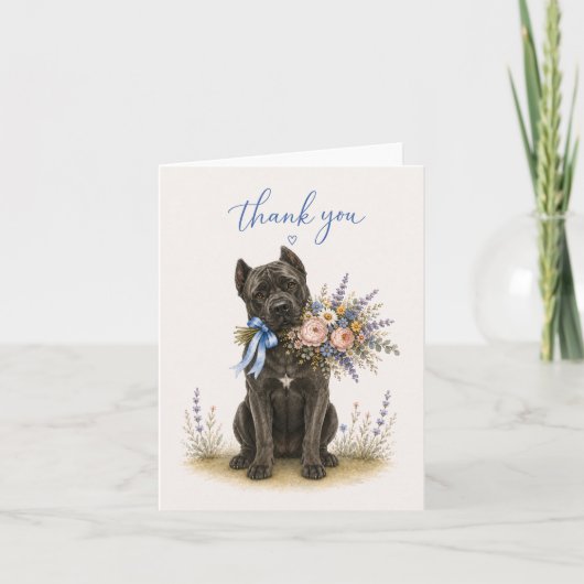 Cane Corso Bloemboeket Bedankt (Voorkant)