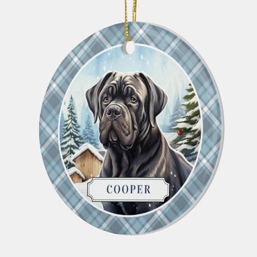 Cane Corso Ceramic Circle Ornement (Gauche)