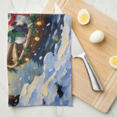 Cane Corso Christmas Boat Holiday Theedoek (Quarter Fold)