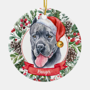 Cane Corso Dog Aangepaste kerstkerstversiering Keramisch Ornament