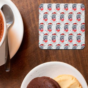 Cane Corso Dog Breed Christmas Stars Vierkante Kartonnen Onderzetter