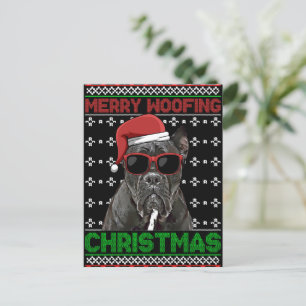 Cane Corso Dog Funny Merry Woofing Kerstmis Briefkaart