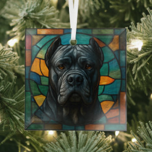 Cane Corso Dog "Glas in lood" Glas Ornament