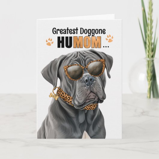 Cane Corso Dog Greatest HuMOM Moederdag Feestdagen Kaart (Voorkant)