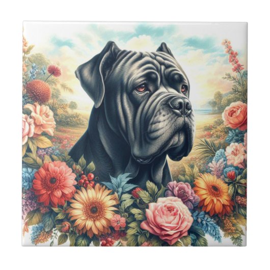  Cane Corso Dog Painting Tegeltje (Voorkant)