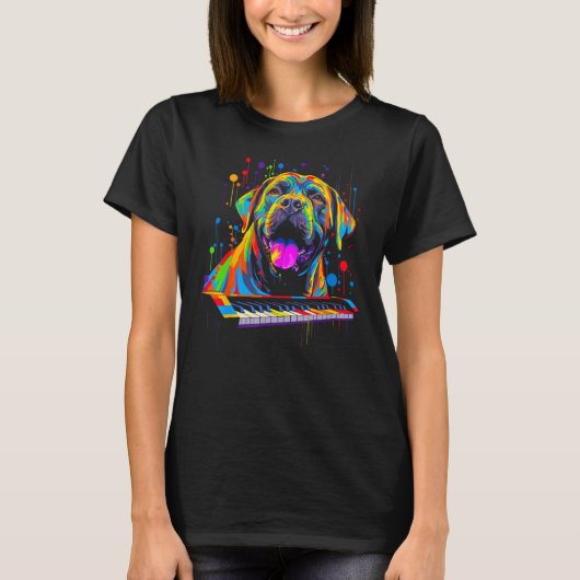 Cane Corso Dog Piano T-shirt (Voorkant)