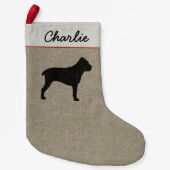 Cane Corso Dog Silhouette Personalized Holiday Kleine Kerstsok (Voorkant)