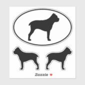 Cane Corso Dog Silhouetten Vinyl Sticker Set (Vel)