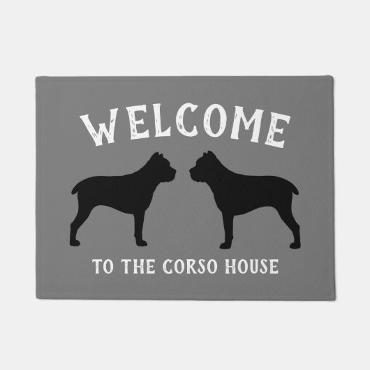 Cane Corso Dog Silhouettes Deurmat (Voorkant)