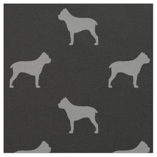 Cane Corso Dog Silhouettes Grey and Black Stof