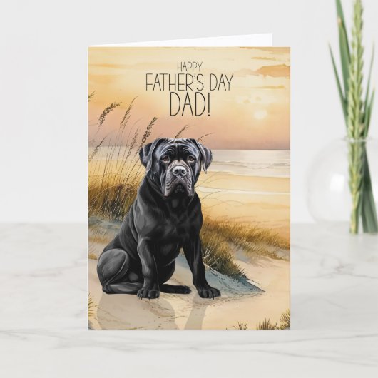 Cane Corso Dog Sunset Beach Father's Day Feestdagen Kaart (Voorkant)