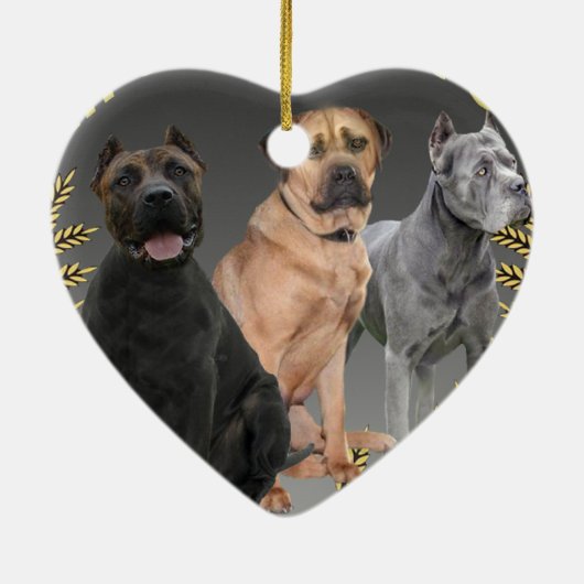Cane Corso Drie Keramisch Ornament (Achterkant)