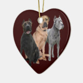 Cane Corso Drie Keramisch Ornament (Links)