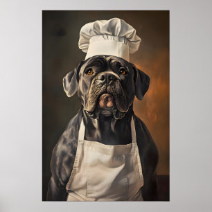 Cane Corso en chapeau de chef affiche, affiche pou