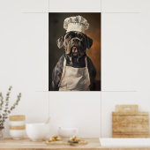 Cane Corso en chapeau de chef affiche, affiche pou (Cuisine)