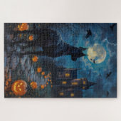 Cane Corso Gotische Kasteel Halloween Kunst Legpuzzel (Horizontaal)