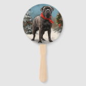 Cane Corso Hond in Sneeuw Kerstmis Handwaaier (Voorkant)