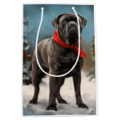 Cane Corso Hond in Sneeuw Kerstmis Medium Cadeauzakje (Voorkant)