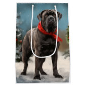 Cane Corso Hond in Sneeuw Kerstmis Medium Cadeauzakje (Achterkant)