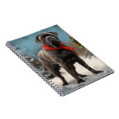Cane Corso Hond in Sneeuw Kerstmis Notitieboek (Rechterzijde)