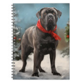 Cane Corso Hond in Sneeuw Kerstmis Notitieboek (Voorkant)