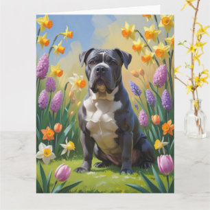 Cane Corso-hond lente bloemen schilderij Kaart