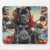 Cane Corso Hond Rijden Motorfiets Kerstmis Muismat (Voorkant)