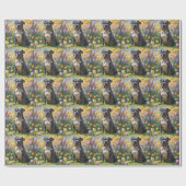 Cane Corso Hond Spring Bloemen Schilderen Cadeaupapier (Vlak)