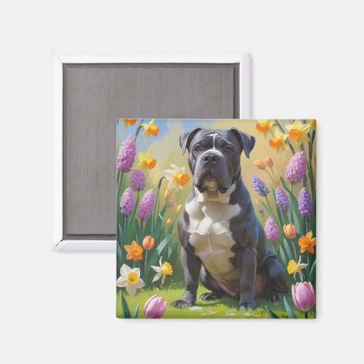 Cane Corso Hond Spring Bloemen Schilderen Magneet (Voorkant / Achterkant)