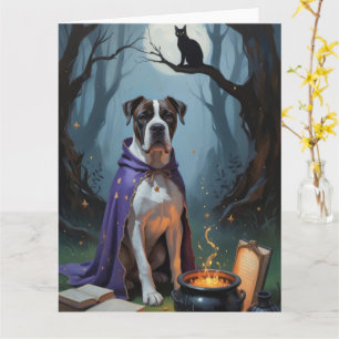 Cane Corso-hond Whimsy Halloween-schilderij Kaart