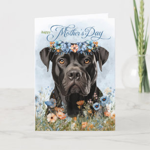 Cane Corso-hond Wildbloemen Moederdag Feestdagen Kaart