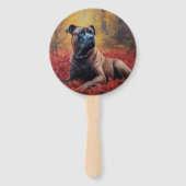 Cane Corso in Herfstbladeren Herfst Inspire Handwaaier (Achterkant)