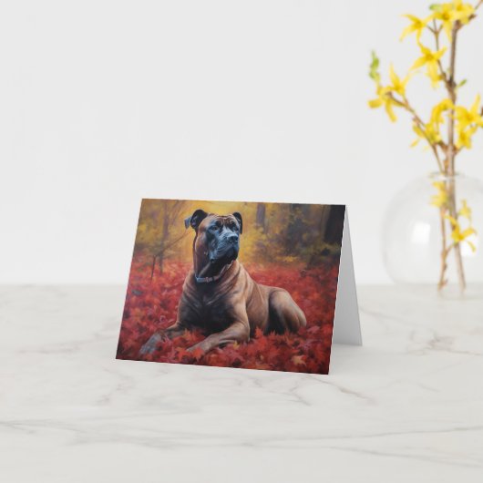 Cane Corso in Herfstbladeren Herfst Inspire Kaart (Gele Bloem)