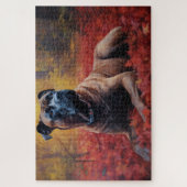 Cane Corso in Herfstbladeren Herfst Inspire Legpuzzel (Verticaal)