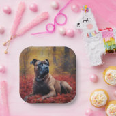 Cane Corso in Herfstbladeren Herfst Inspire Papieren Bordje (Feest)