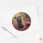 Cane Corso in Herfstbladeren Herfst Inspire Ronde Sticker (Envelop)