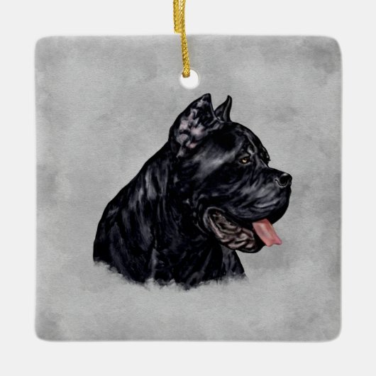 Cane Corso - Italiaans Mastiff-portret Keramisch Ornament (Voorkant)